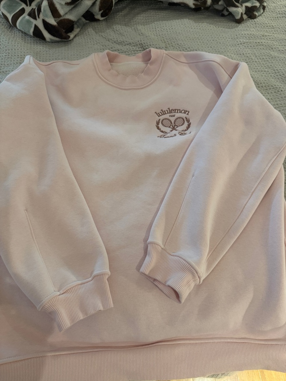 lululemon athletica Light Pink Crewneck Sweatshirt with Embroidered Logo